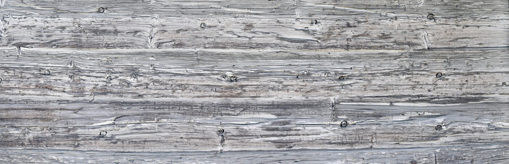 Naklejka premium Wooden wall surface panorama, old wood texture with natural patterns