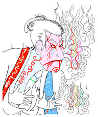 写楽・三世大谷鬼次の奴江戸兵衛／霊魂火炎