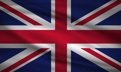 Realistic wavy flag of England background vector. England wavy flag vector