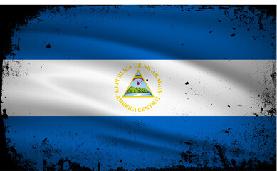 New Abstract Nicaragua flag background vector with grunge stroke style. Nicaragua Independence Day Vector Illustration.