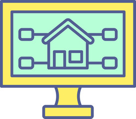 Unique Line Filled Icon