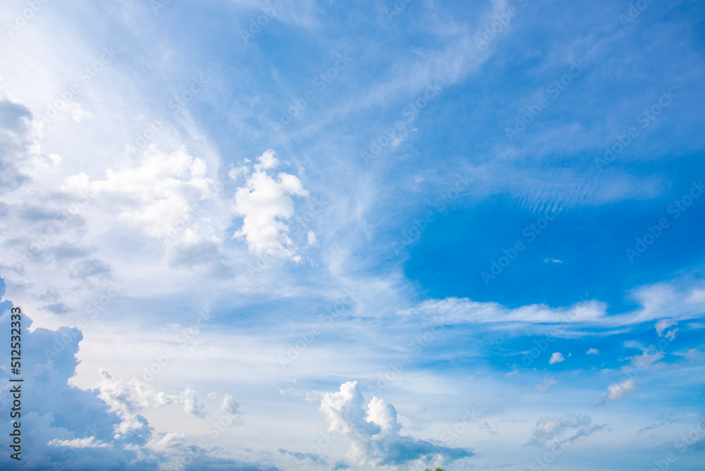 Wall mural blue sky and white clouds.