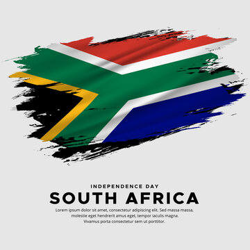 New design of South Africa independence day vector. South Africa flag with abstract brush vector