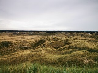 Danish beach scene, Beach and waves, Dunes in the Denmark, Danish North Sea coast