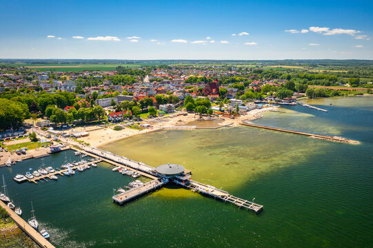 Pier by the Baltic Sea in Puck at summer. Poland