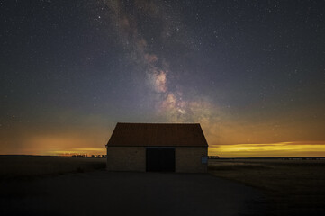 Milky way core over the barn