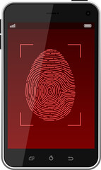 Unlock fingerprint scan clipart design illustration