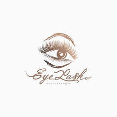 Eyelash extension logo Vector illustration