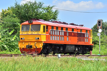 Obraz premium locomotive on the railway