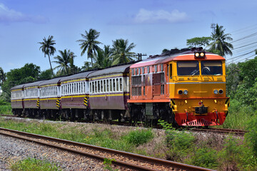 Fototapeta na wymiar passenger train on the railway