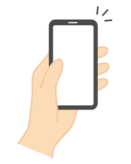 スマホを持つ手　片手　左手