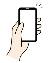 スマホを持つ手　片手　左手