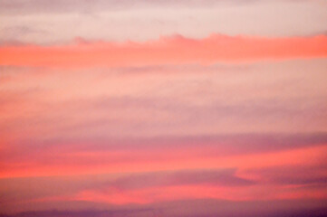 sunset over the clouds