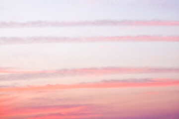 sunset over the clouds