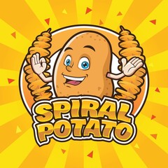 Spiral Potato Logo Mascot for Franchise Design