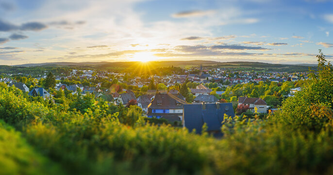 Birkenfeld Nahe - great panorama of a small town in Germany
