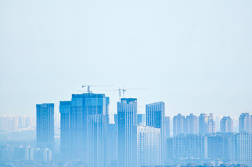 Naklejka premium sunset over the city