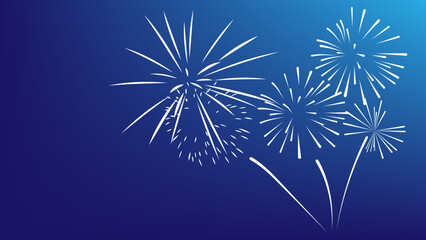 White Firework Vector with blue background