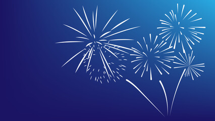 Fototapeta premium White Firework Vector with blue background