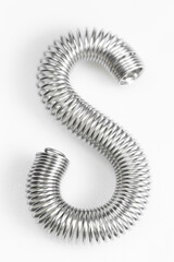 Spiral solder wire on white background