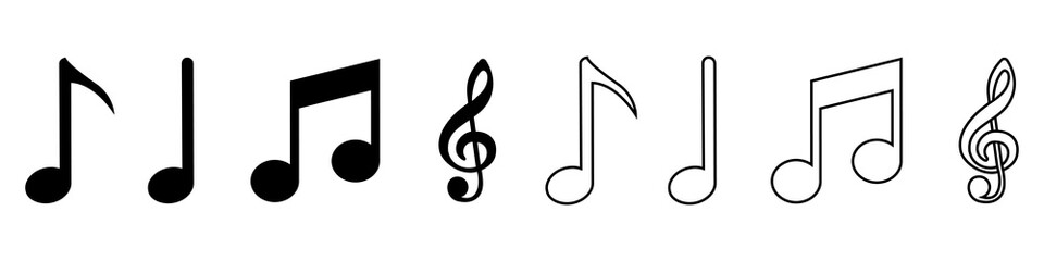 Music note vector icons set. Sound illustration sign collection. Melody symbol. © Denys