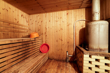 interior of sauna