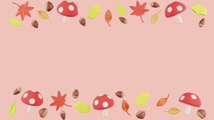 3D 秋　背景　イラスト