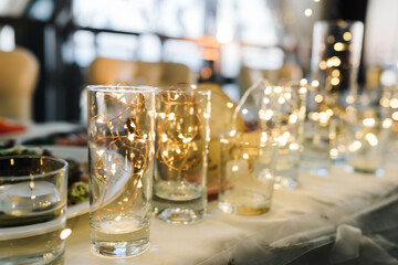 champagne glasses on a table