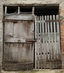 Old Wooden Barn Gate in A Rural Village in Central Italy