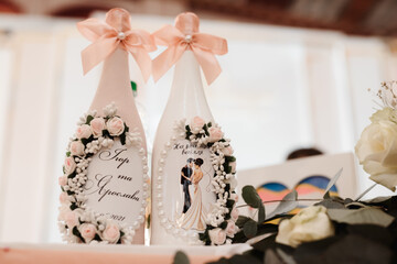 christmas decoration on the table