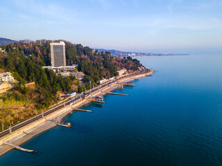 Fototapeta premium Black Sea coast. Sochi. Aerial view