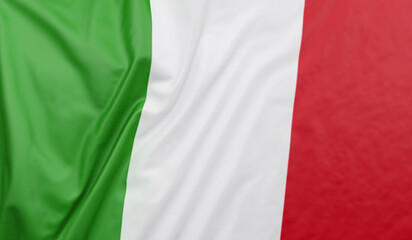 Italy flag blowing in the wind. Italian flag full page