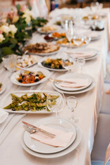 table set for a wedding reception