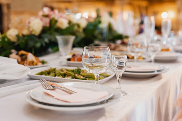 table set for a wedding