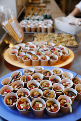 Launch of the Maison Bakhita center for migrants in Paris, France. Food served to guests