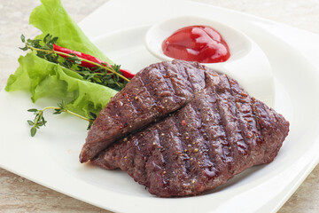 Grilled machete skirt beef steak