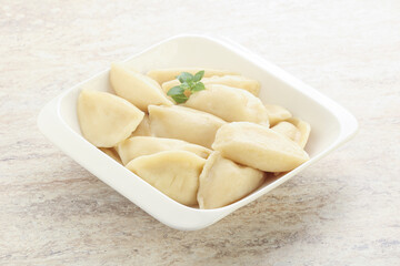 Russian traditional Vareniki - dumplings with potato
