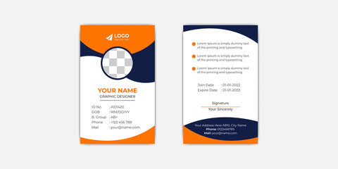 Office staff or employee id card template