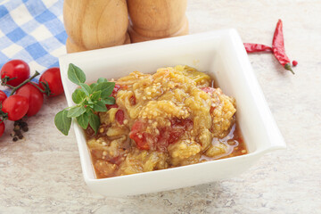 Caucasian Mangal salad with baked vegetables