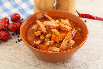 Roasted pork with white beans