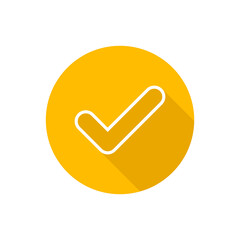 Check flat icon with shadow