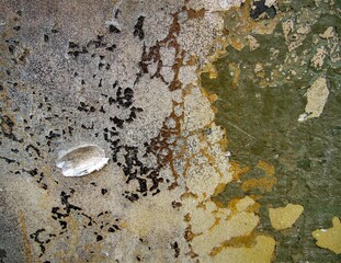 tank armor slashed by shrapnel from a wrecked tank, close-up