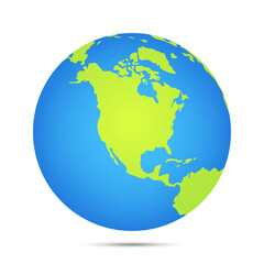 Fototapeta premium Globe flat design style on white background