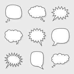 Collection of speech bubbles isolated