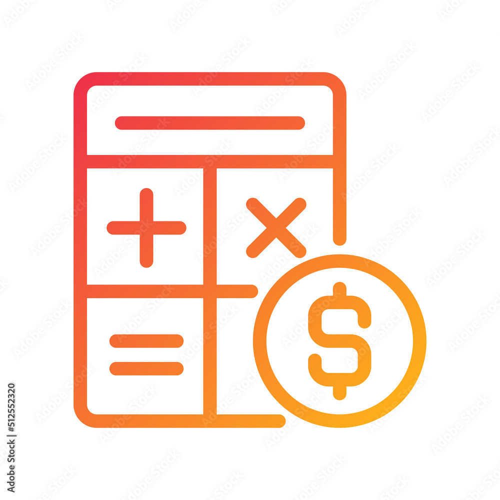 Poster Counting money pixel perfect gradient linear vector icon. Financial accounting. Cash control. Income statement. Thin line color symbol. Modern style pictogram. Vector isolated outline drawing