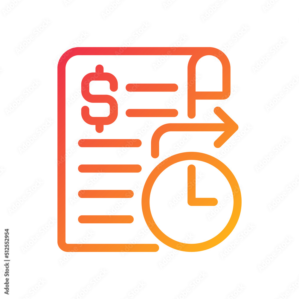 Sticker standing order pixel perfect gradient linear vector icon. regular automatic payment. bank account. s