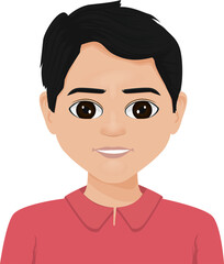 portrait of smiling boy in red shirt