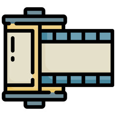FILM filled outline icon,linear,outline,graphic,illustration