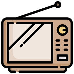 TELEVISION  filled outline icon,linear,outline,graphic,illustration