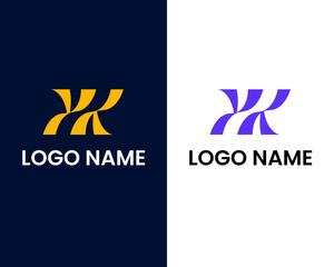 letter y and k logo design template - obrazy, fototapety, plakaty
